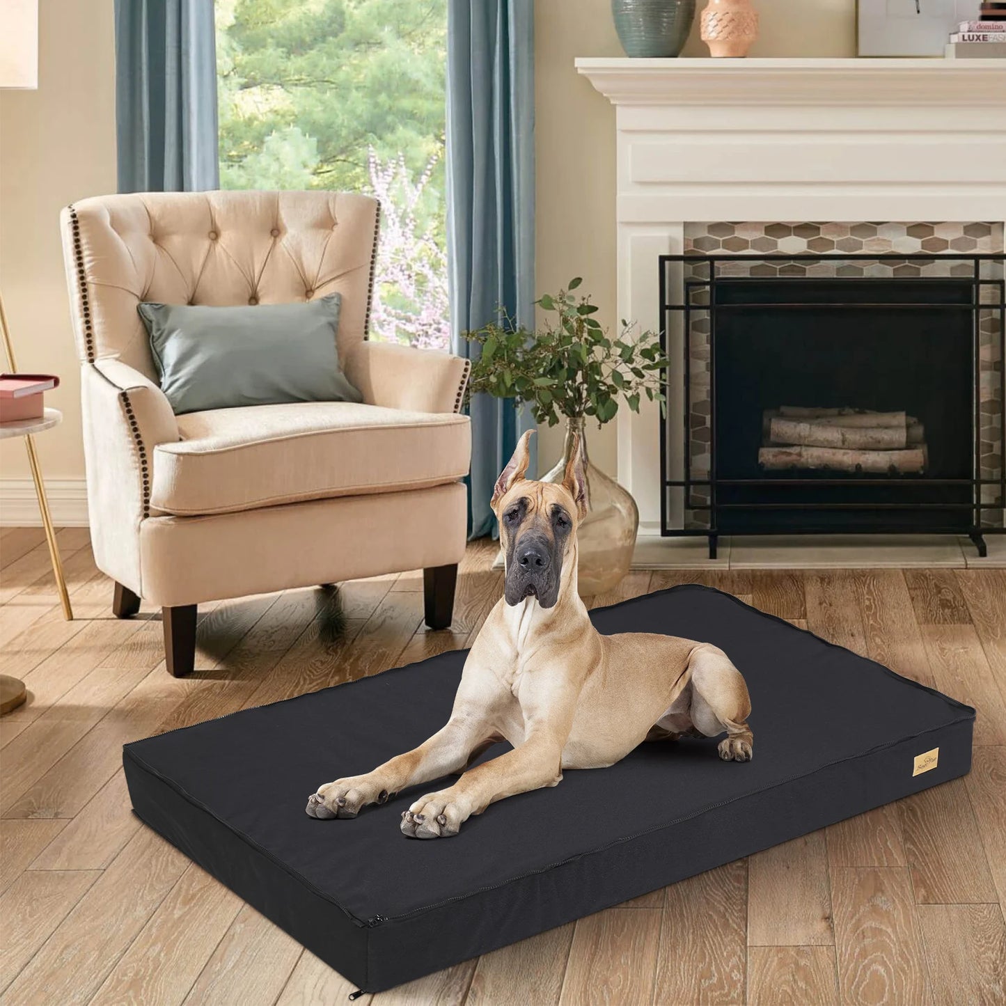 Washable Orthopedic Dog Bed for Large Dogs Comfortable Sponge Foam Crate Bedding
