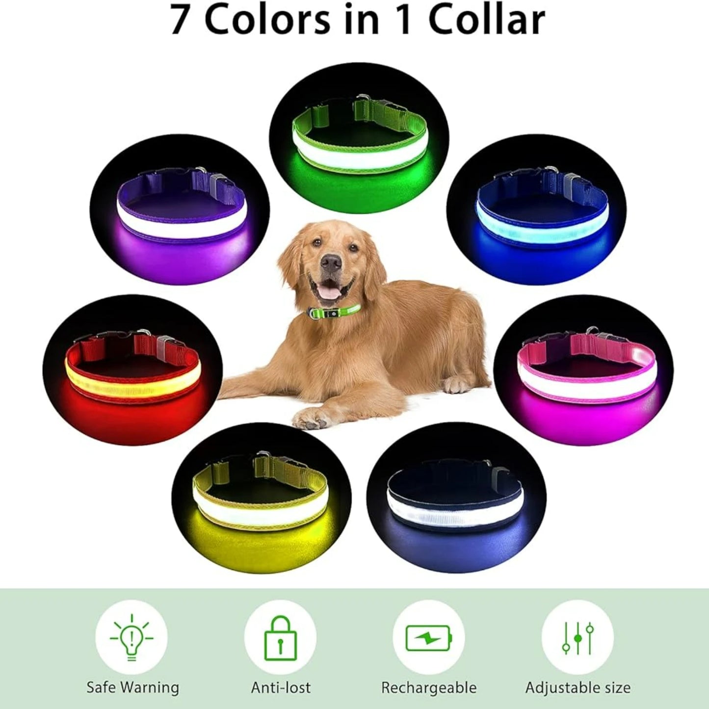 Waterproof LED Light Up Dog Collar for All Sizes Stylish and Safe at Night