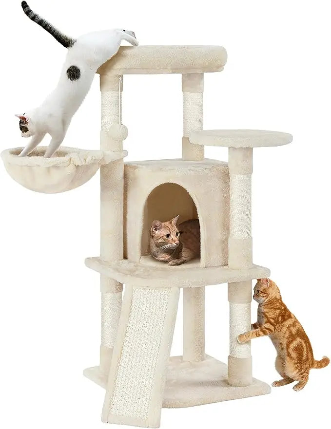 Yaheetech Cat Tree 42in Play Tower For Indoor Cats Condo