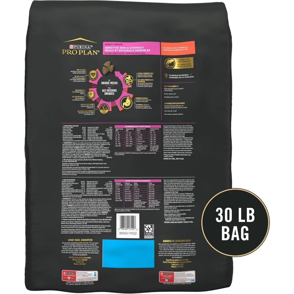 Sensitive Skin and Stomach Dog Food Adult Salmon and Rice Formula 30 lb Bag