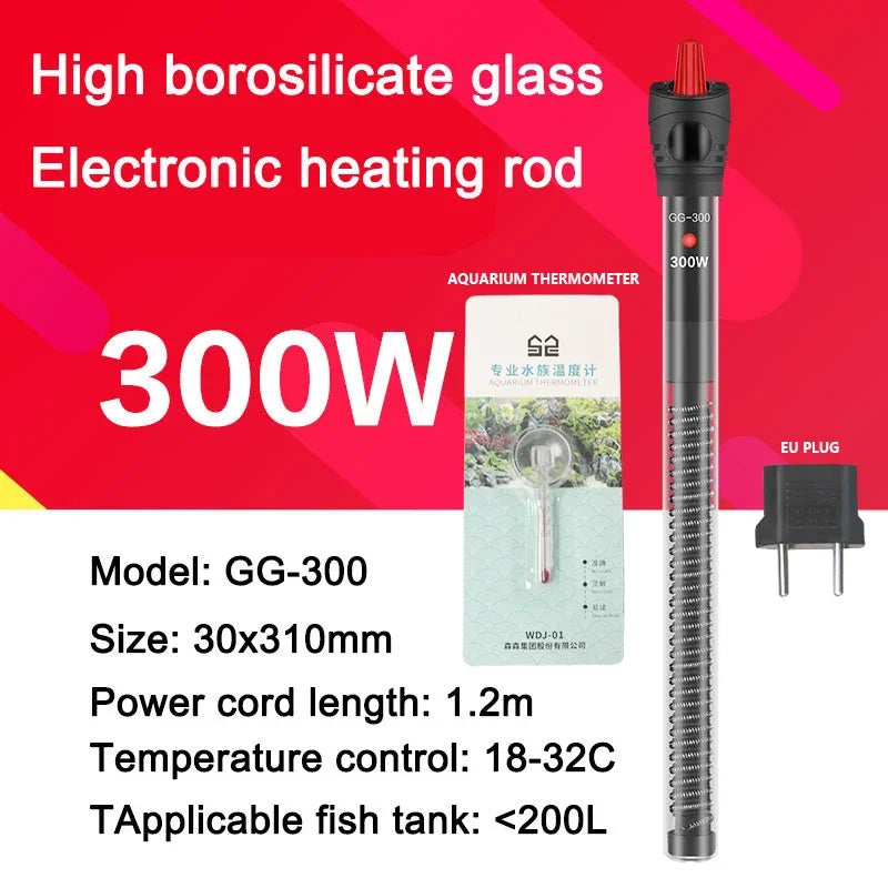Digital Aquarium Heater Rod With Quartz Glass 16C To 32C