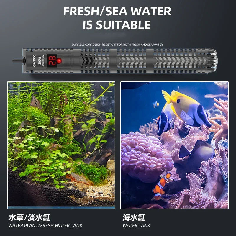 Digital Aquarium Heater Rod With Quartz Glass 16C To 32C