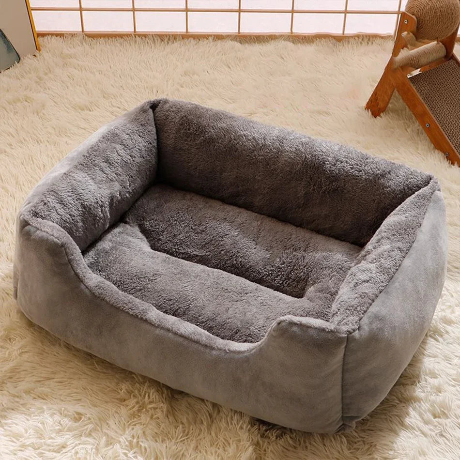 Cozy Plush Cat Bed with Cushions for Kittens and Small Dogs in Various Sizes