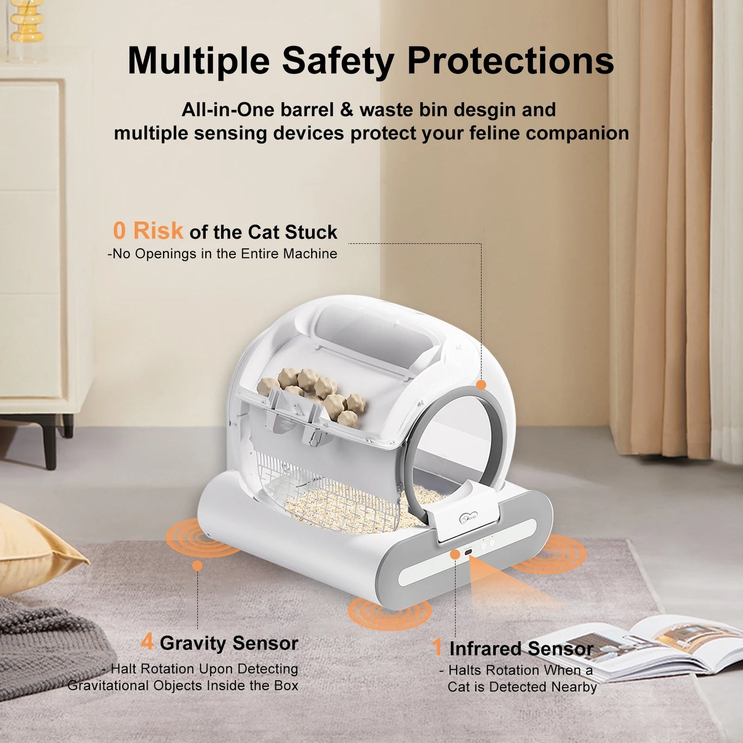 DOEL Automatic Self Cleaning Cat Litter Box with App Control for Large Cats