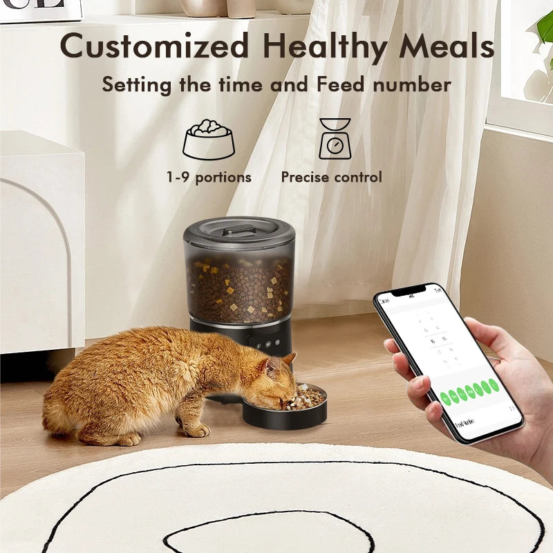 NPET 4L Automatic Smart Pet Feeder for Cats and Dogs with Stainless Steel Bowl