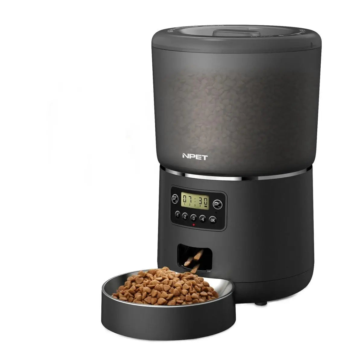 NPET 4L Automatic Smart Pet Feeder for Cats and Dogs with Stainless Steel Bowl