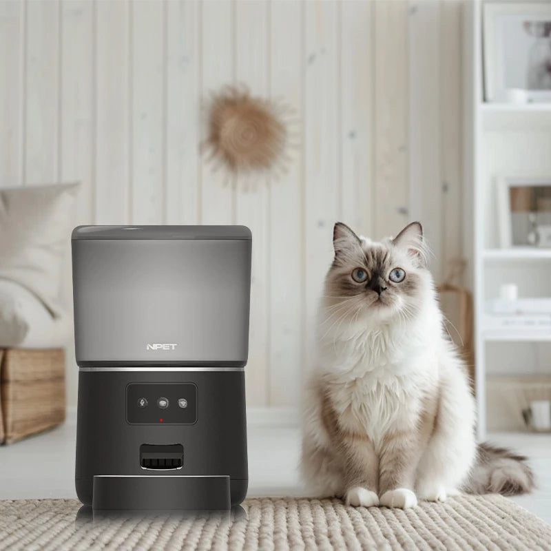 NPET 4L Automatic Smart Pet Feeder for Cats and Dogs with Stainless Steel Bowl