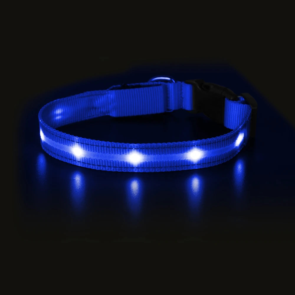 MASBRILL Waterproof LED Dog Collar USB Rechargeable Adjustable Night Safety