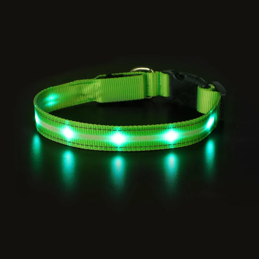MASBRILL Waterproof LED Dog Collar USB Rechargeable Adjustable Night Safety