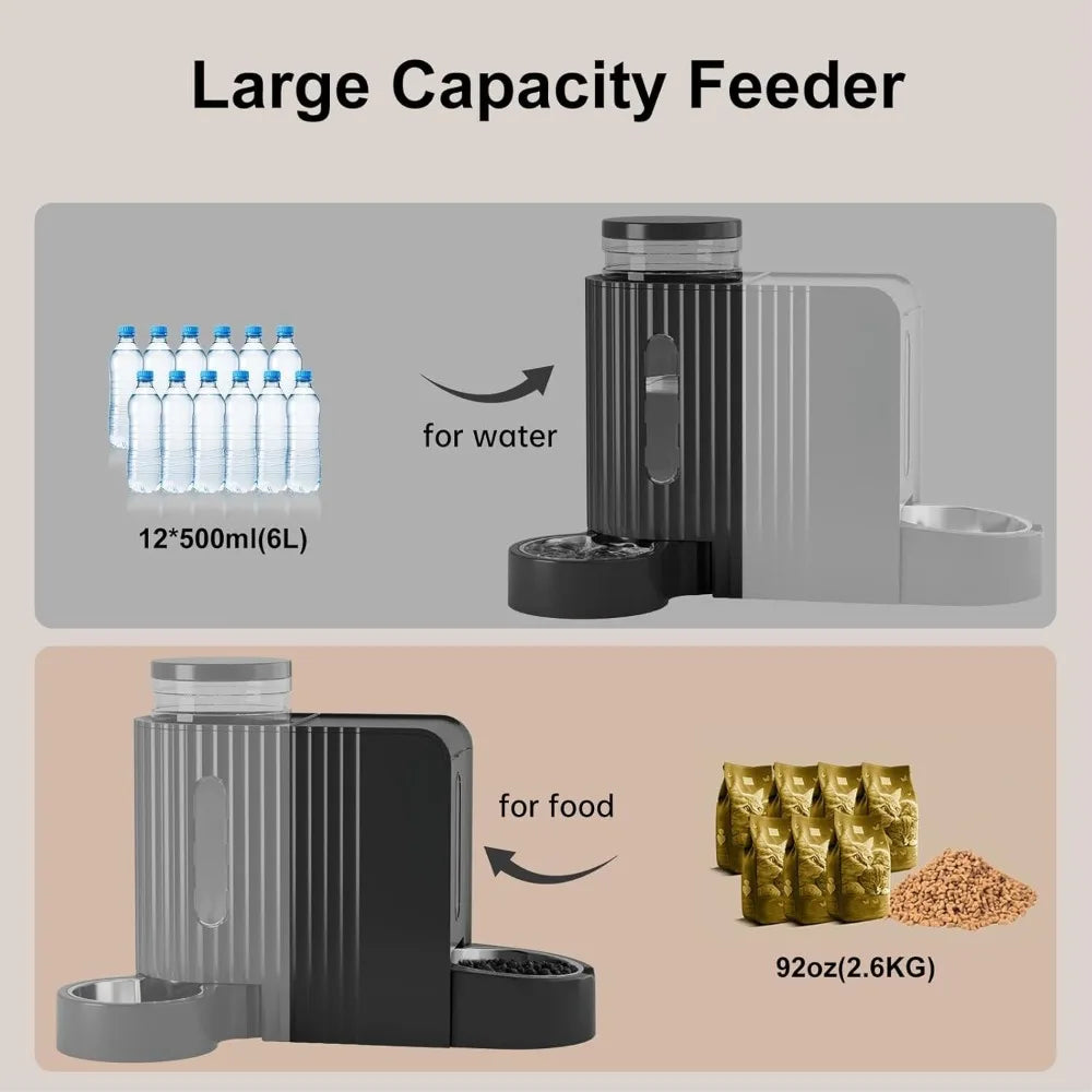 Automatic Gravity Pet Feeder and Water Dispenser Set for All Breeds