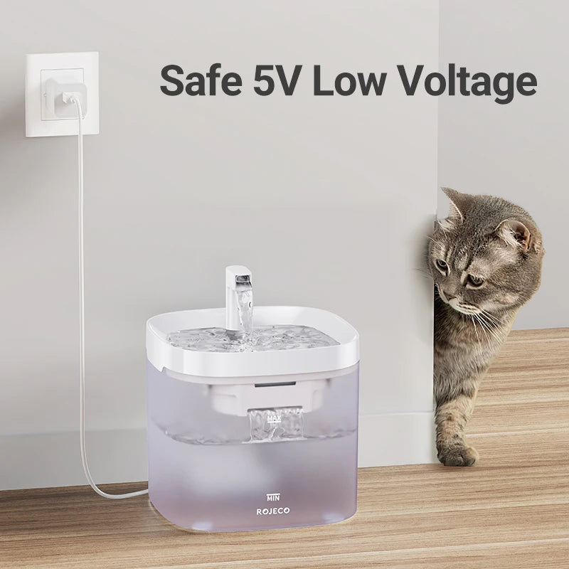 ROJECO Smart Cat Water Fountain Automatic Pet Dispenser with Filters