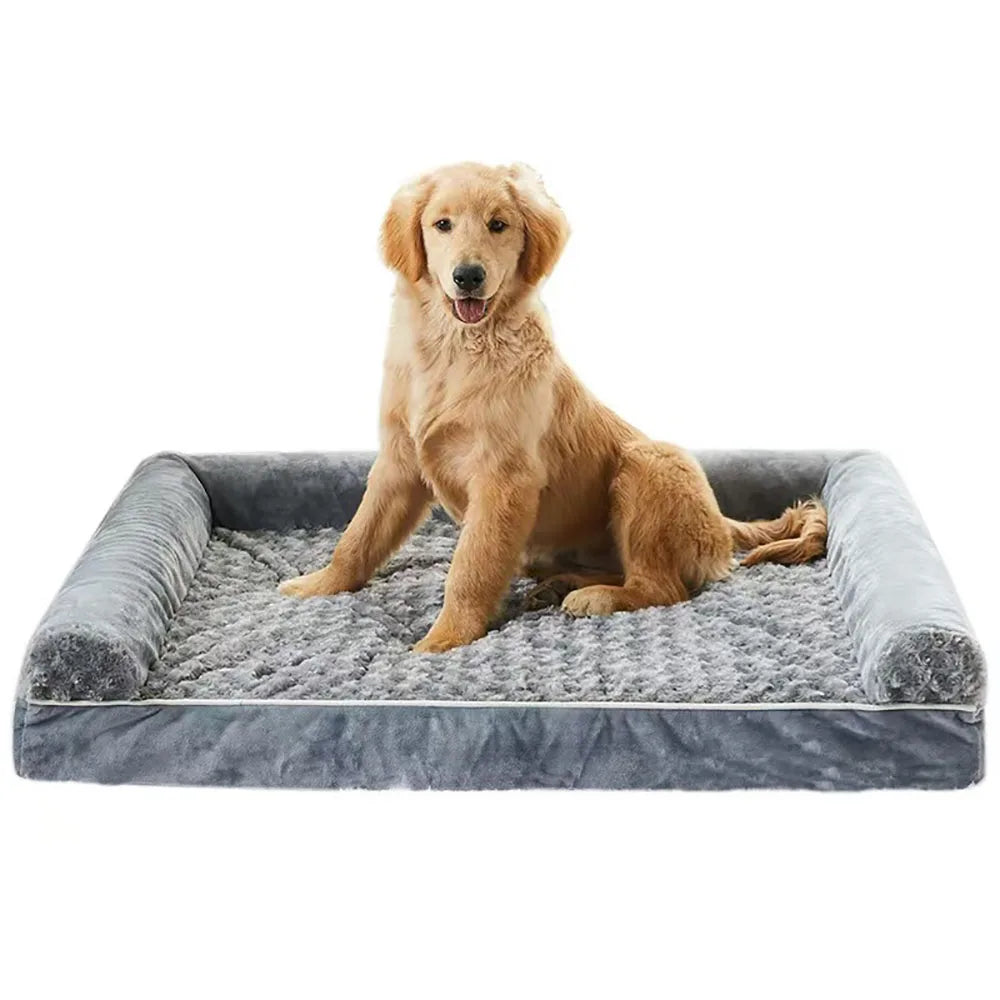 Luxury Memory Foam Dog Bed Waterproof and Washable for Medium Dogs