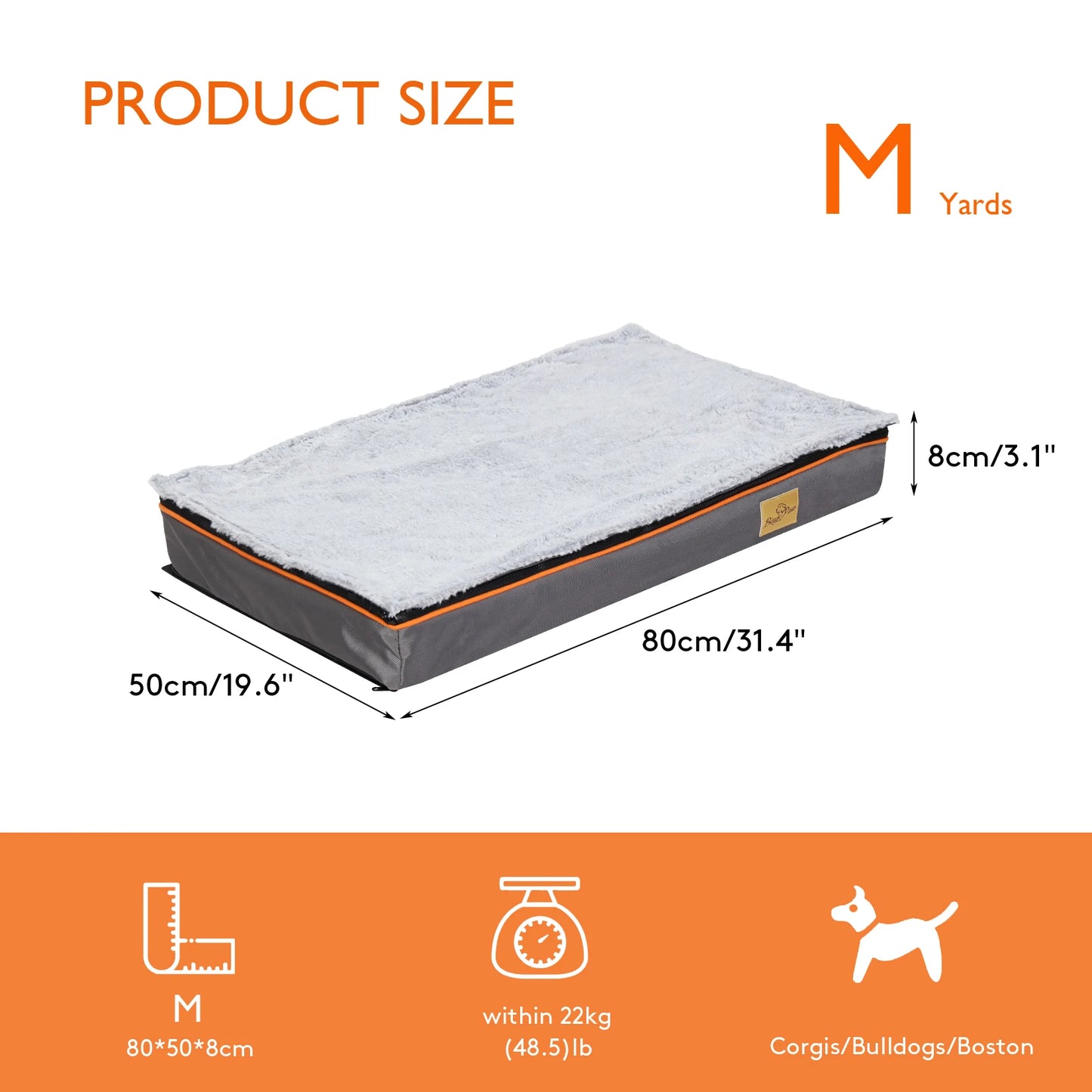 Large Orthopedic Dog Bed with Washable Cover and Padded Foam Cushion