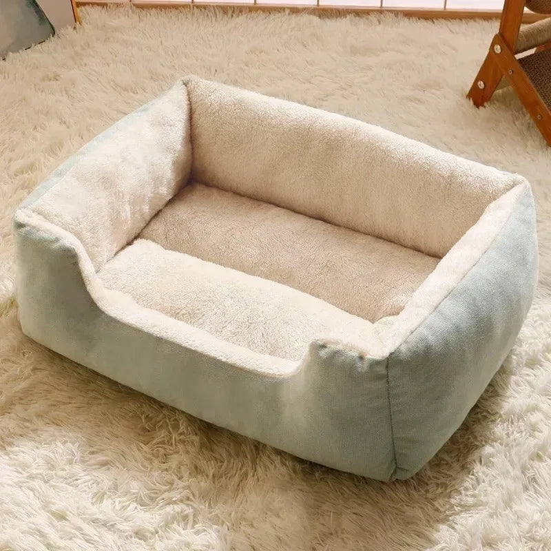 Cozy Plush Cat Bed with Cushions for Kittens and Small Dogs in Various Sizes