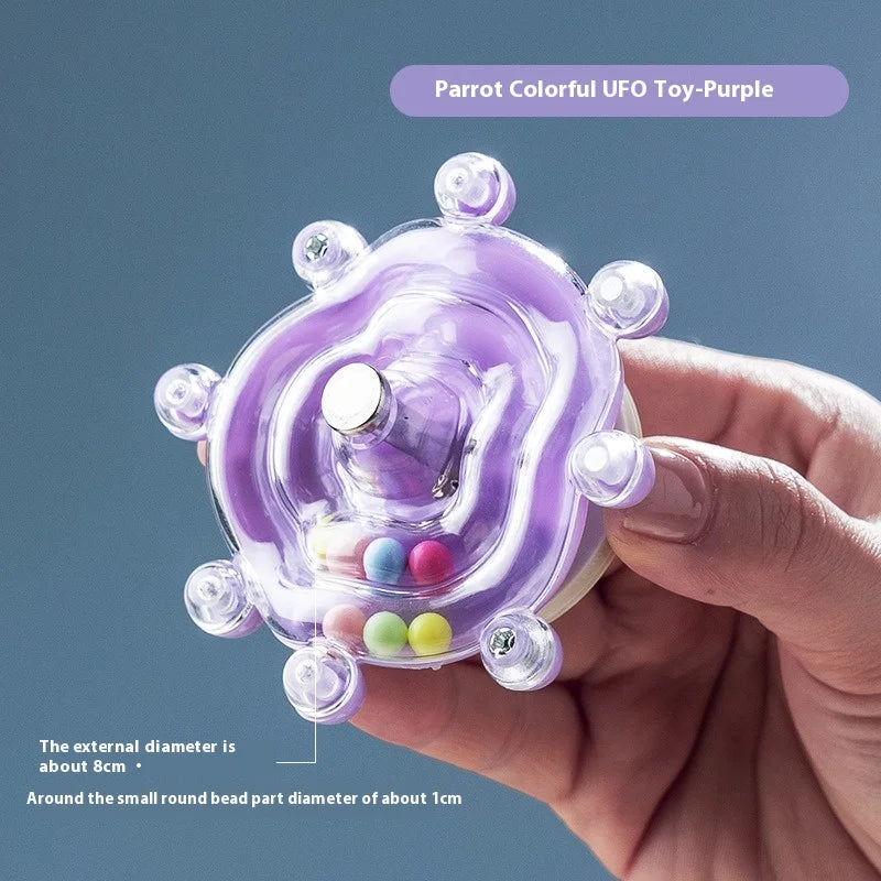 Parrot Biting Toy Spin Fun Educational Flying Disc Wheel for Self Entertainment