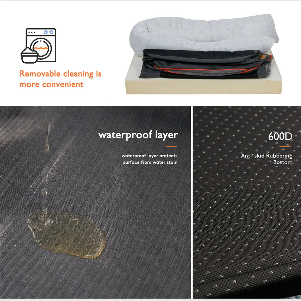 Jumbo Large Orthopedic Dog Bed with Memory Foam Waterproof Removable Cover