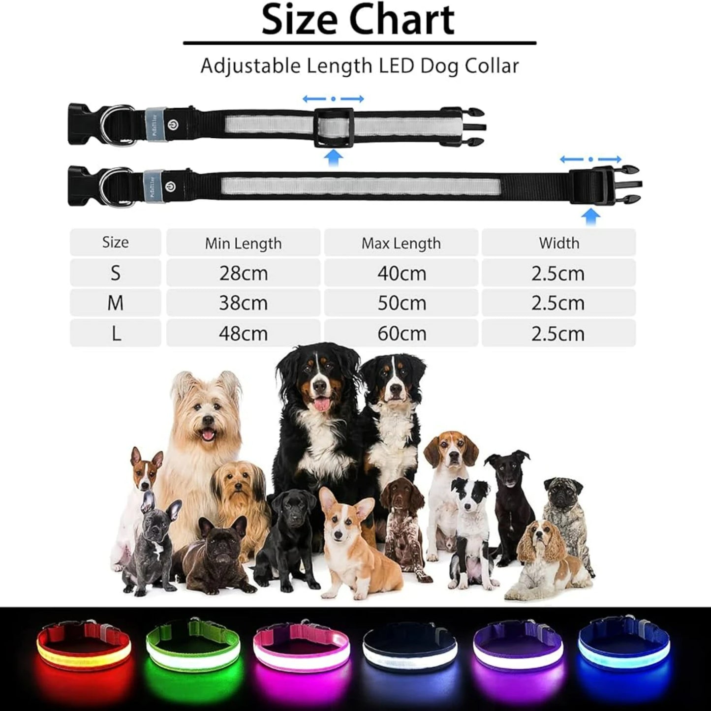 Waterproof LED Light Up Dog Collar for All Sizes Stylish and Safe at Night
