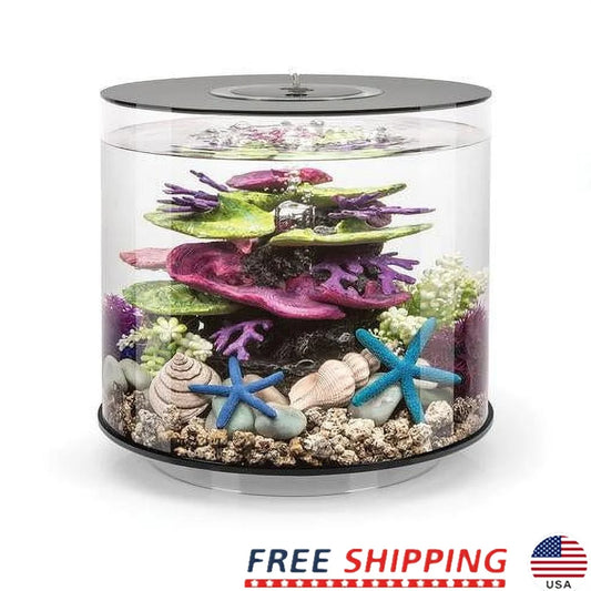4 Gallon Acrylic Fish Tank with LED Light and Quiet Pump