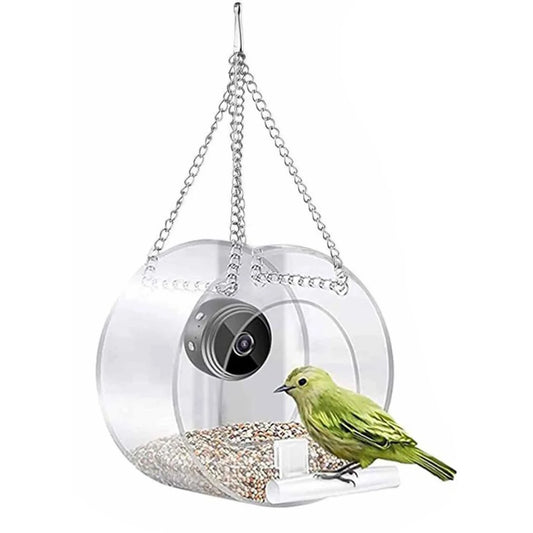 Smart Feeding House Acrylic Bird Feeder with Camera 1080P HD for Outdoor Use