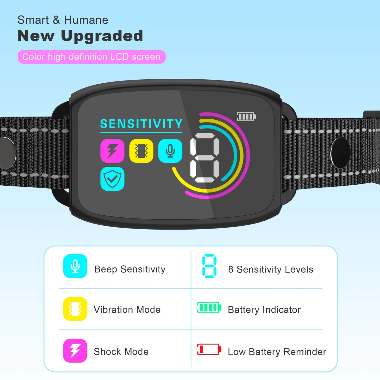 Anti Bark Training Collar Waterproof Vibrator for Dogs with LCD Display