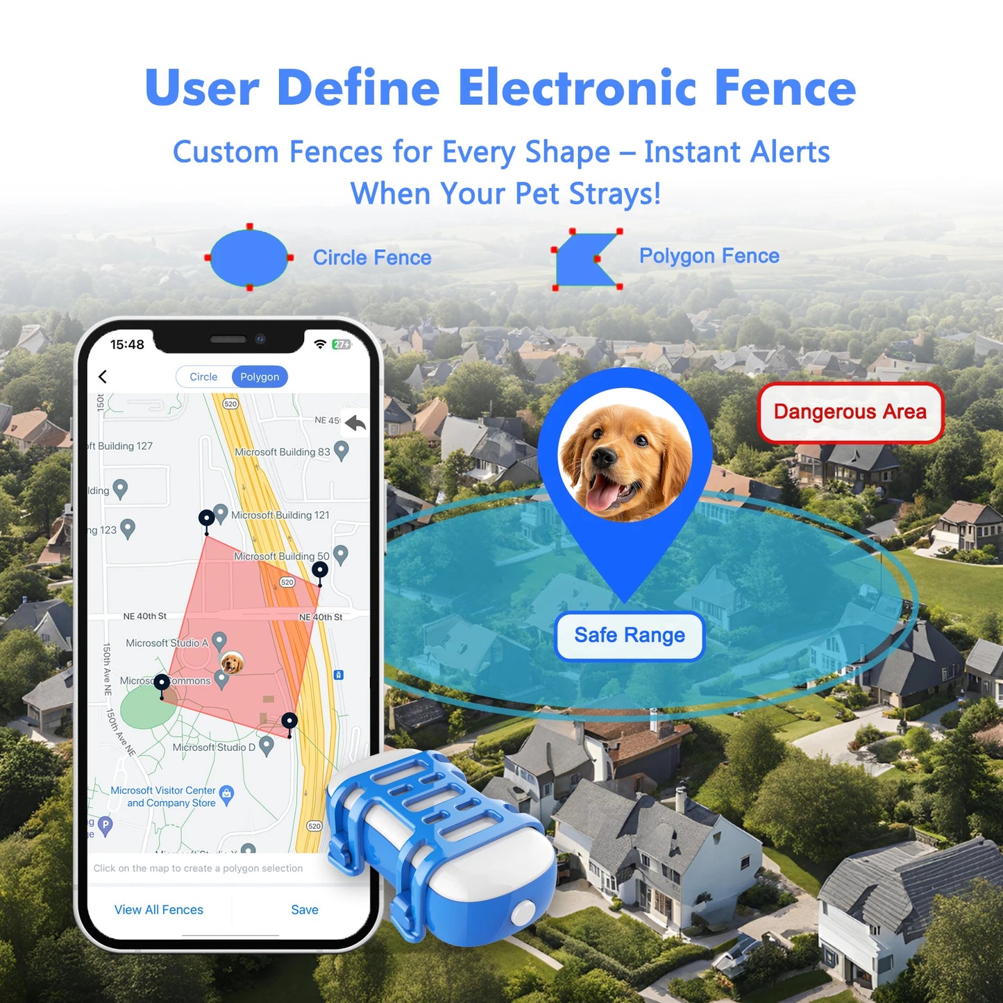 4G Dog Cat GPS Tracker Waterproof Smart Locator with Live Tracking App