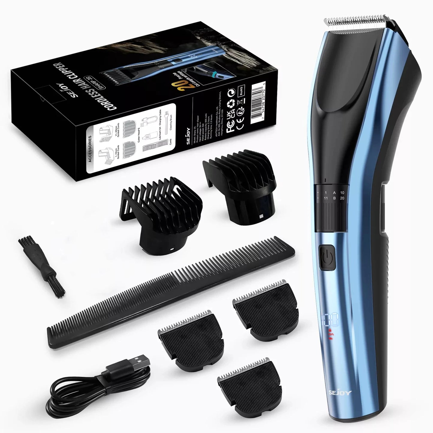 Sejoy Pet Hair Clippers for Dogs and Cats Low Noise Grooming Trimmer
