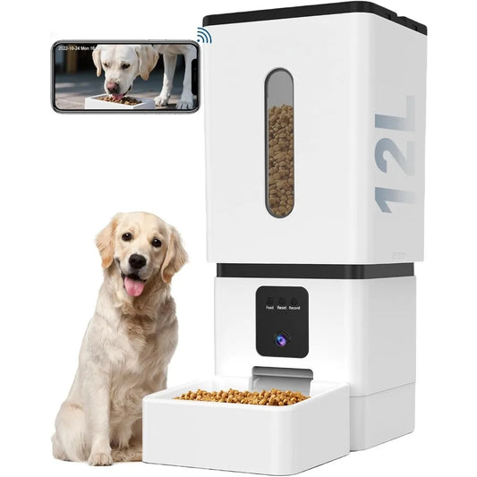 Automatic Dog Feeder with Camera 12L WiFi App Control and Night Vision