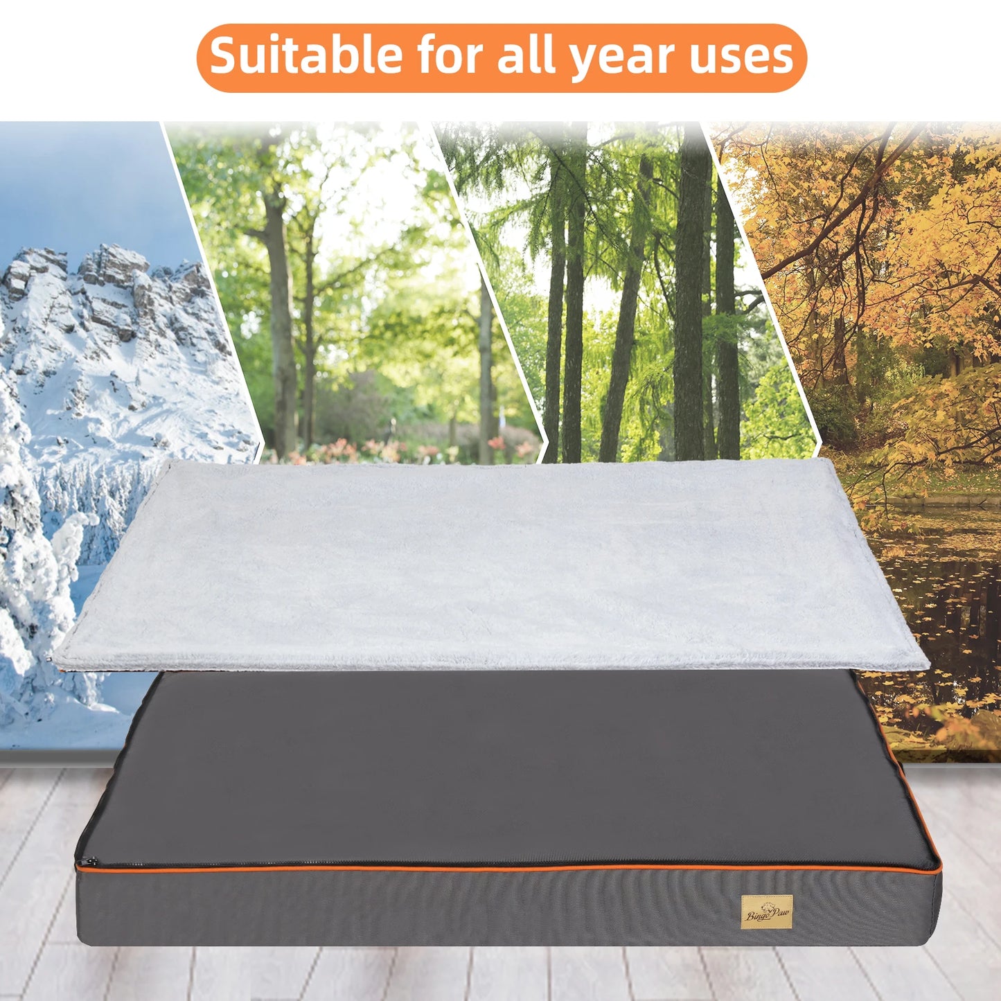 Large Orthopedic Dog Bed with Washable Cover and Padded Foam Cushion