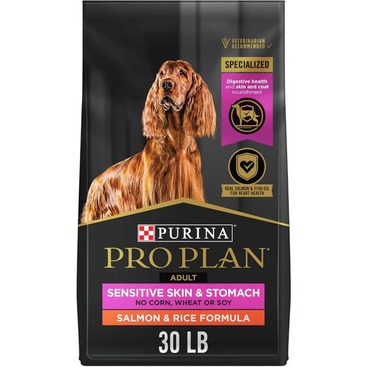 Sensitive Skin and Stomach Dog Food Adult Salmon and Rice Formula 30 lb Bag