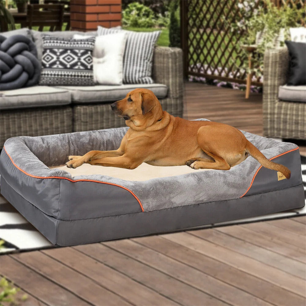 Jumbo Large Orthopedic Dog Bed with Memory Foam Waterproof Removable Cover