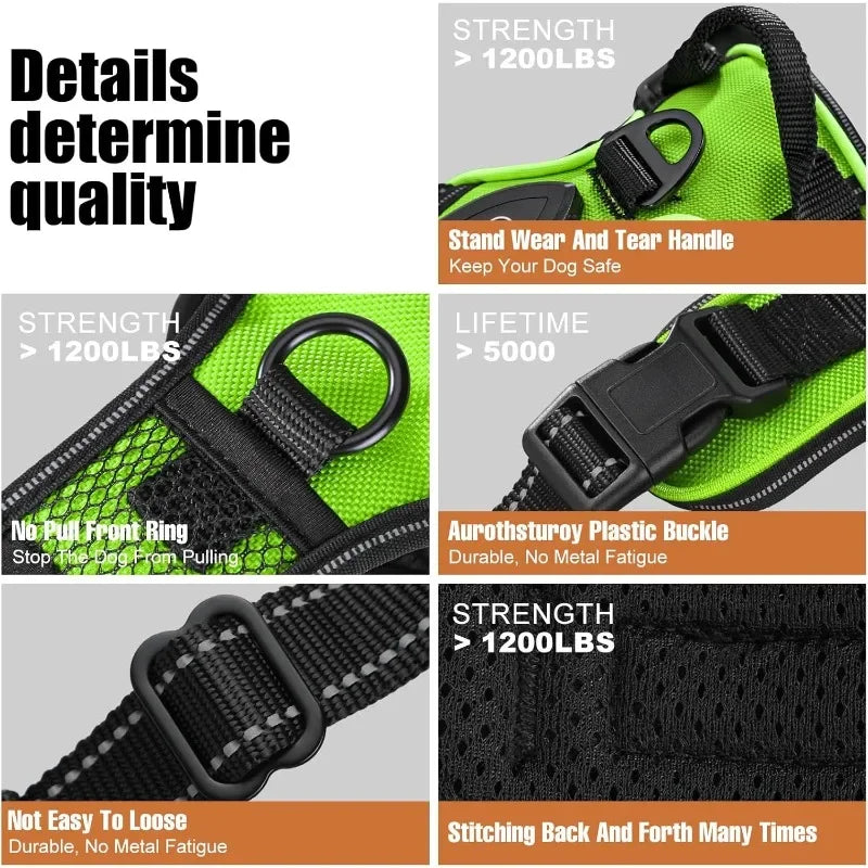 LED Dog Harness with USB Rechargeable Lights for Safe Night Walking