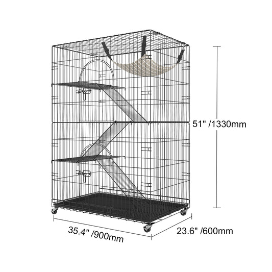 VEVOR 4 Tier Large Cat Playpen with Hammock and Ladders for Indoor Pets