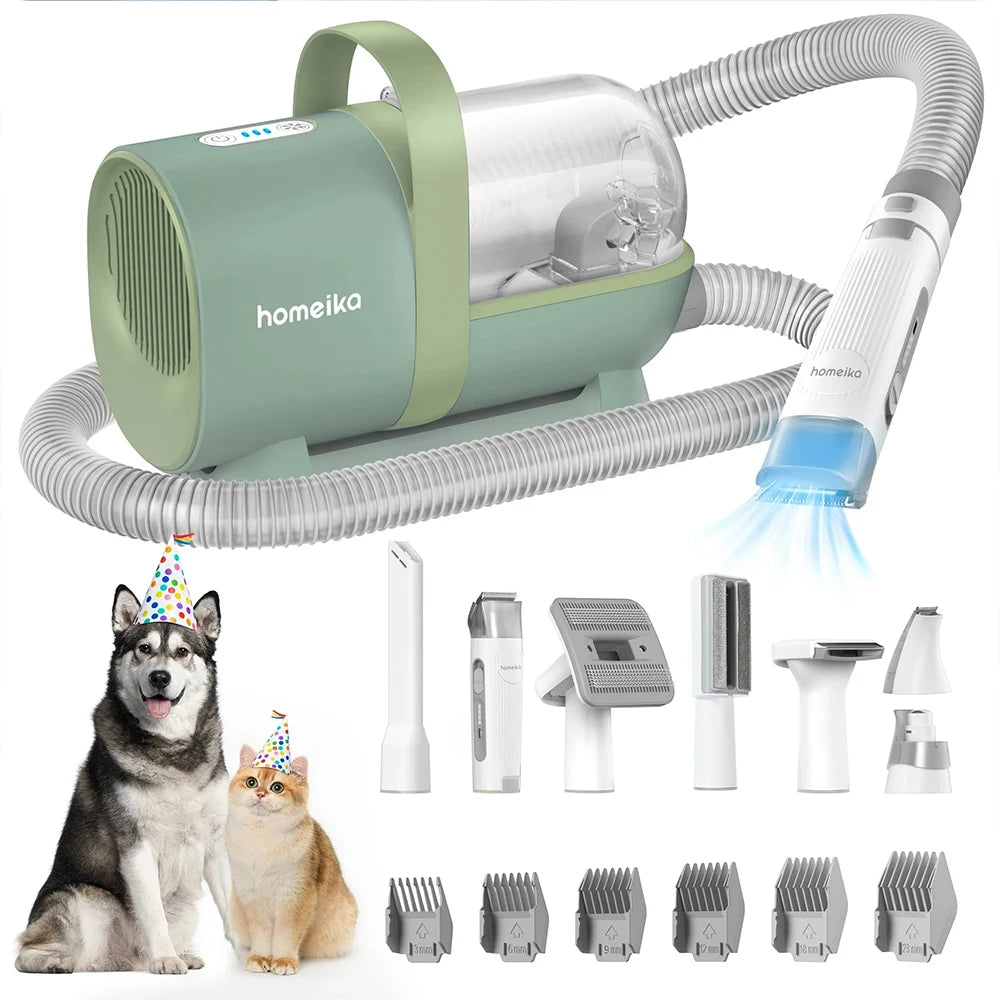 Homeika Pet Grooming Kit Vacuum with Nail Grinder and Shedding Brush
