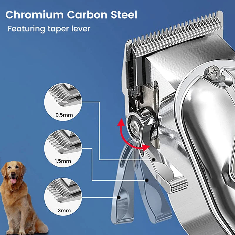 Professional Dog Hair Clipper Rechargeable Pet Trimmer for Grooming and Styling
