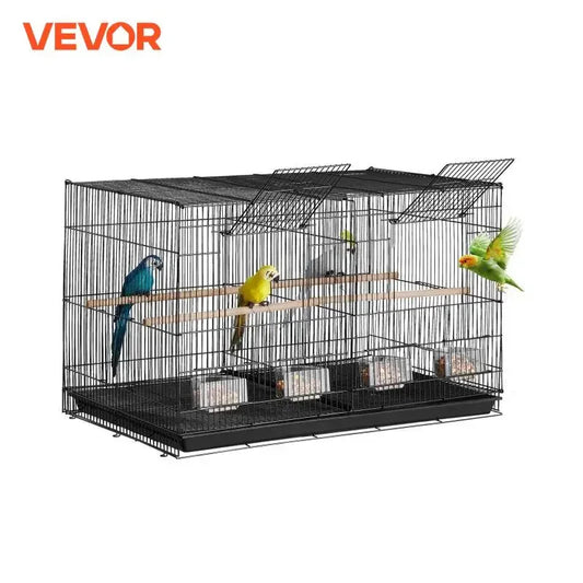 VEVOR 30 Inch Stackable Divided Bird Cage for Small Birds with Handle and Perches