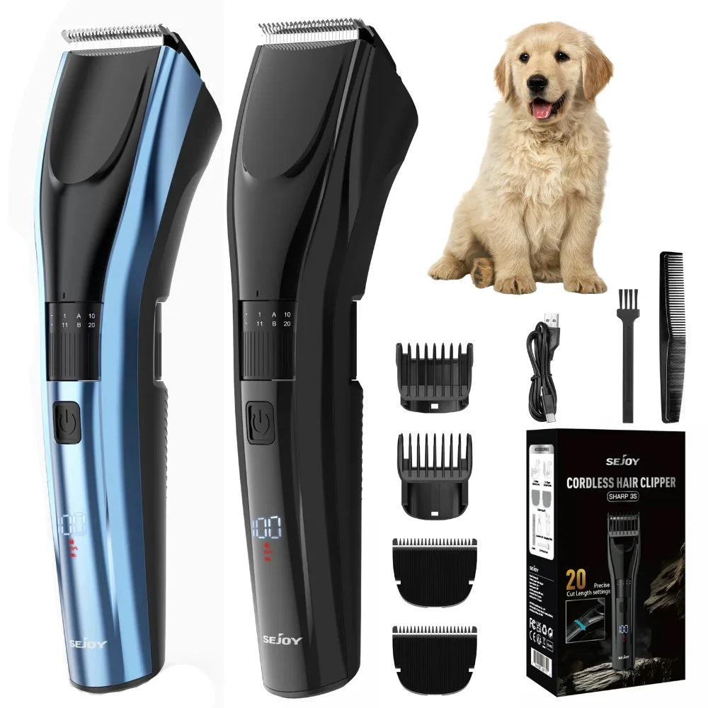 Sejoy Pet Hair Clippers for Dogs and Cats Low Noise Grooming Trimmer