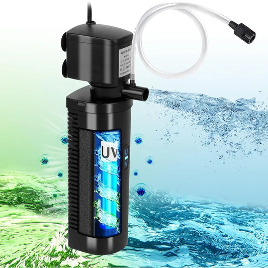 U-V Aquarium Filter for 20-75 Gallon Fish Tanks 200GPH Power