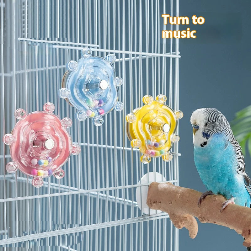 Parrot Biting Toy Spin Fun Educational Flying Disc Wheel for Self Entertainment