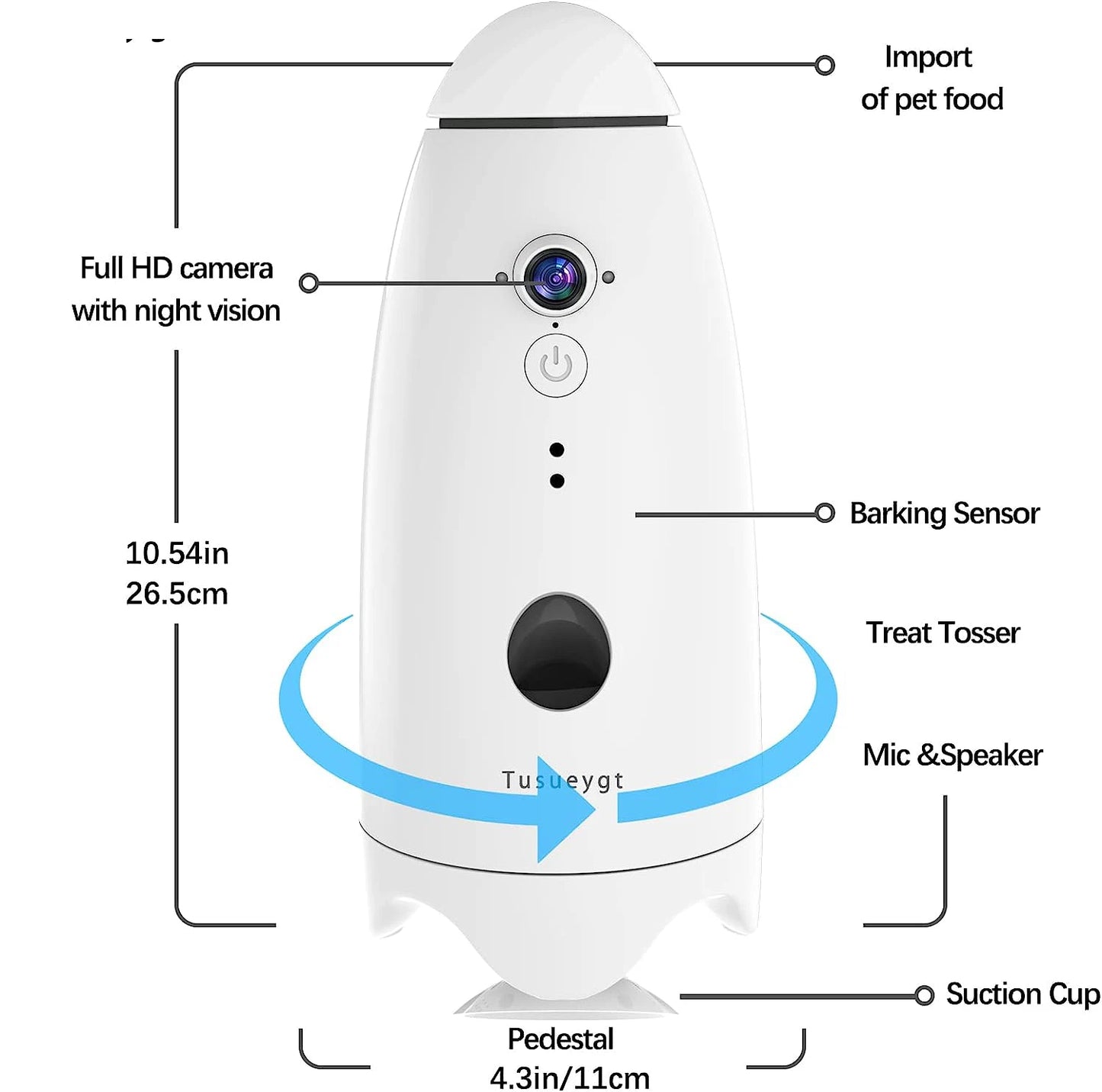 Pet Camera with Treat Dispenser 1080p 180 Degree View Two Way Audio