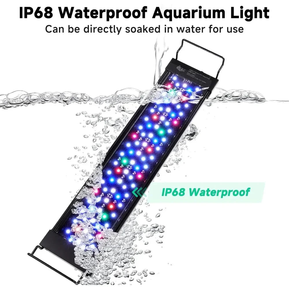 AQQA Led Aquarium Light 24 7 Mode IP68 Waterproof Bracket