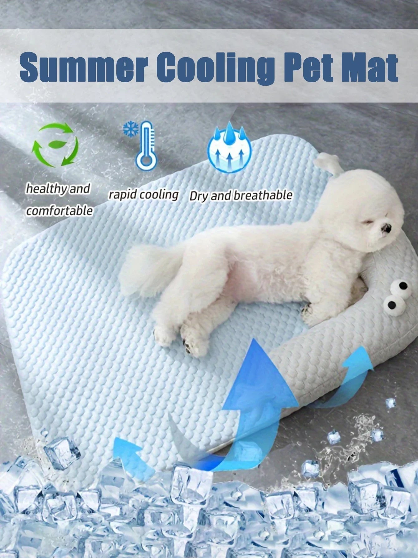 Summer Cooling Mat Pet Bed for Small and Medium Dogs and Cats Breathable Design