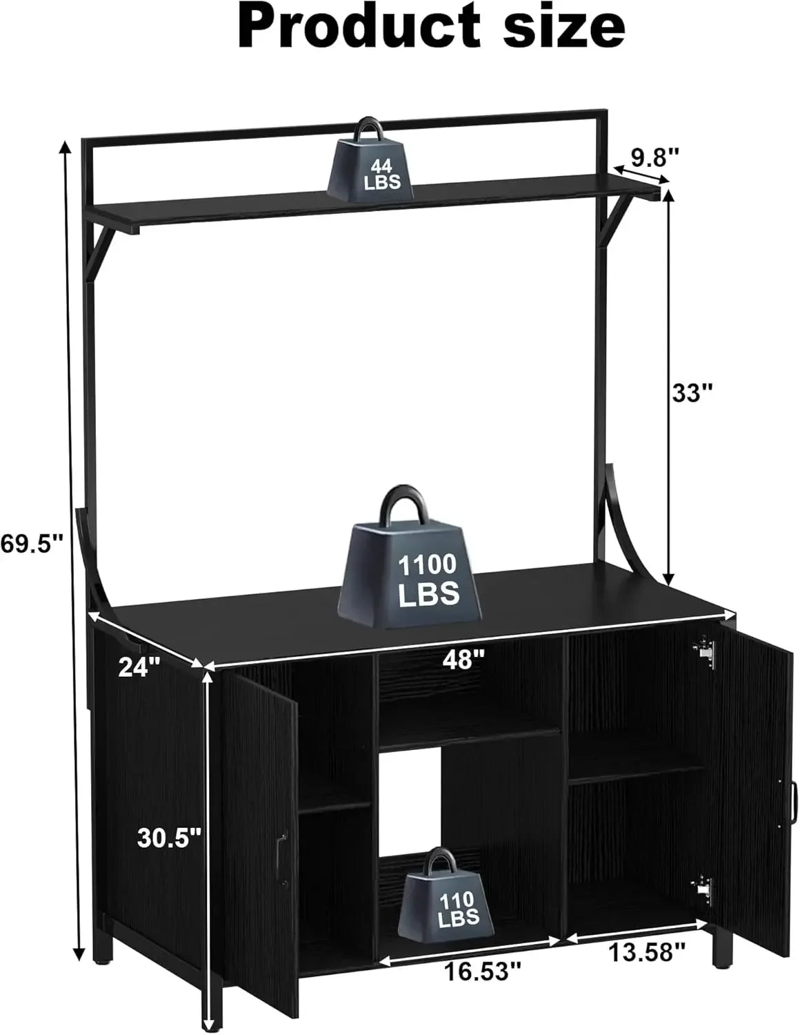Reptile Tank Stand with Cabinet for 120 Gallon Bearded Dragon