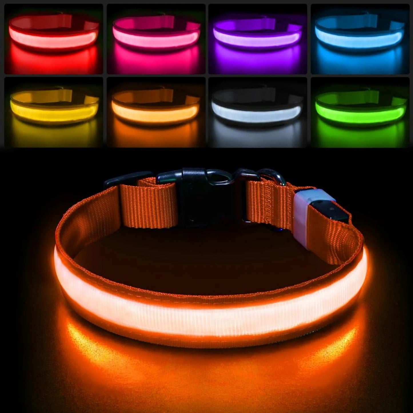 Waterproof LED Light Up Dog Collar for All Sizes Stylish and Safe at Night