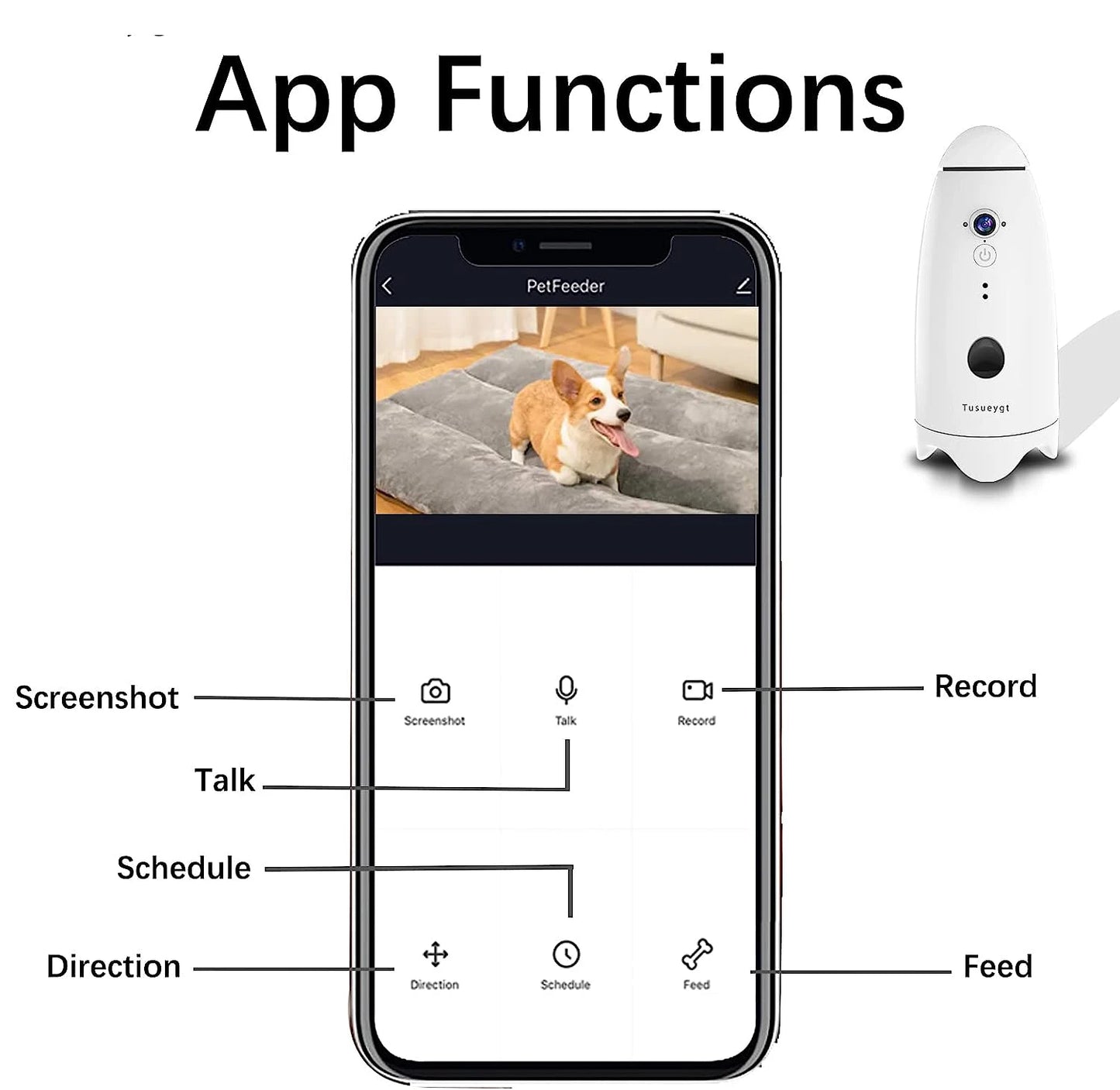 Pet Camera with Treat Dispenser 1080p 180 Degree View Two Way Audio