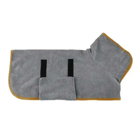 Pet Bathrobe Fast Drying Microfiber Towel Adjustable Coat for Dogs