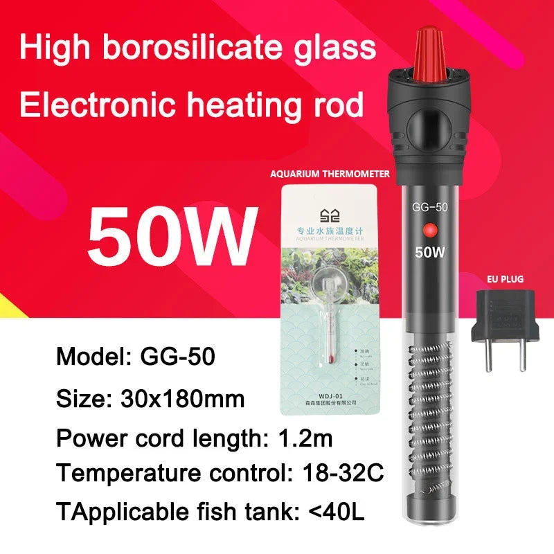 Digital Aquarium Heater Rod With Quartz Glass 16C To 32C