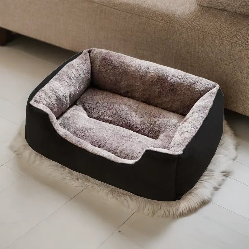 Cozy Plush Cat Bed with Cushions for Kittens and Small Dogs in Various Sizes