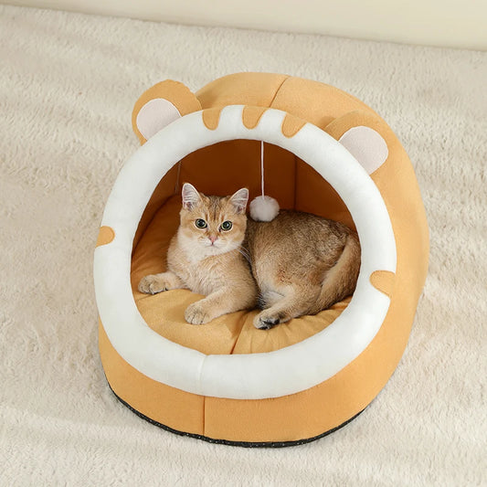 Cozy Cat Bed Warm Pet House Soft Cushion for Cats and Small Dogs