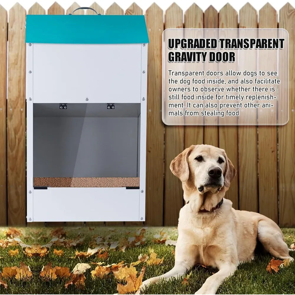 Automatic Dog Feeder for Large Dogs 50Lbs Galvanized Gravity Pet Feeding Station