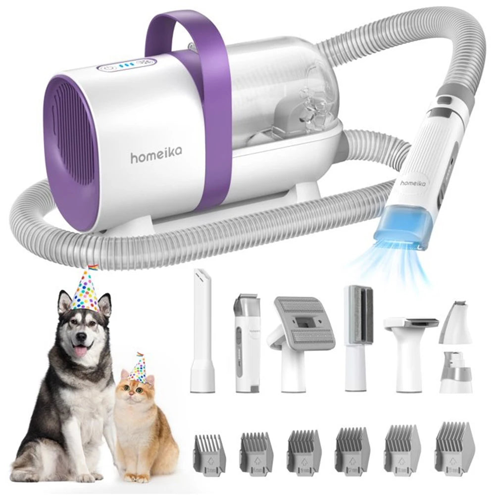 Homeika Pet Grooming Kit Vacuum with Nail Grinder and Shedding Brush